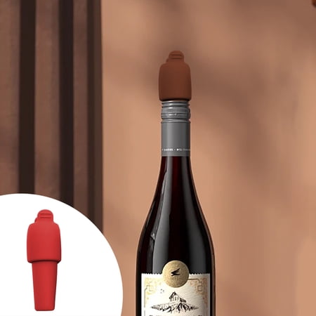 Silicone Wine Sealer with Handle - 2025 Airtight Reusable Stopper Food-Safe Fits Wine Beer Champagne Bottles Durable Non-Leak Easy to Use Home Kitchen Party Supplies