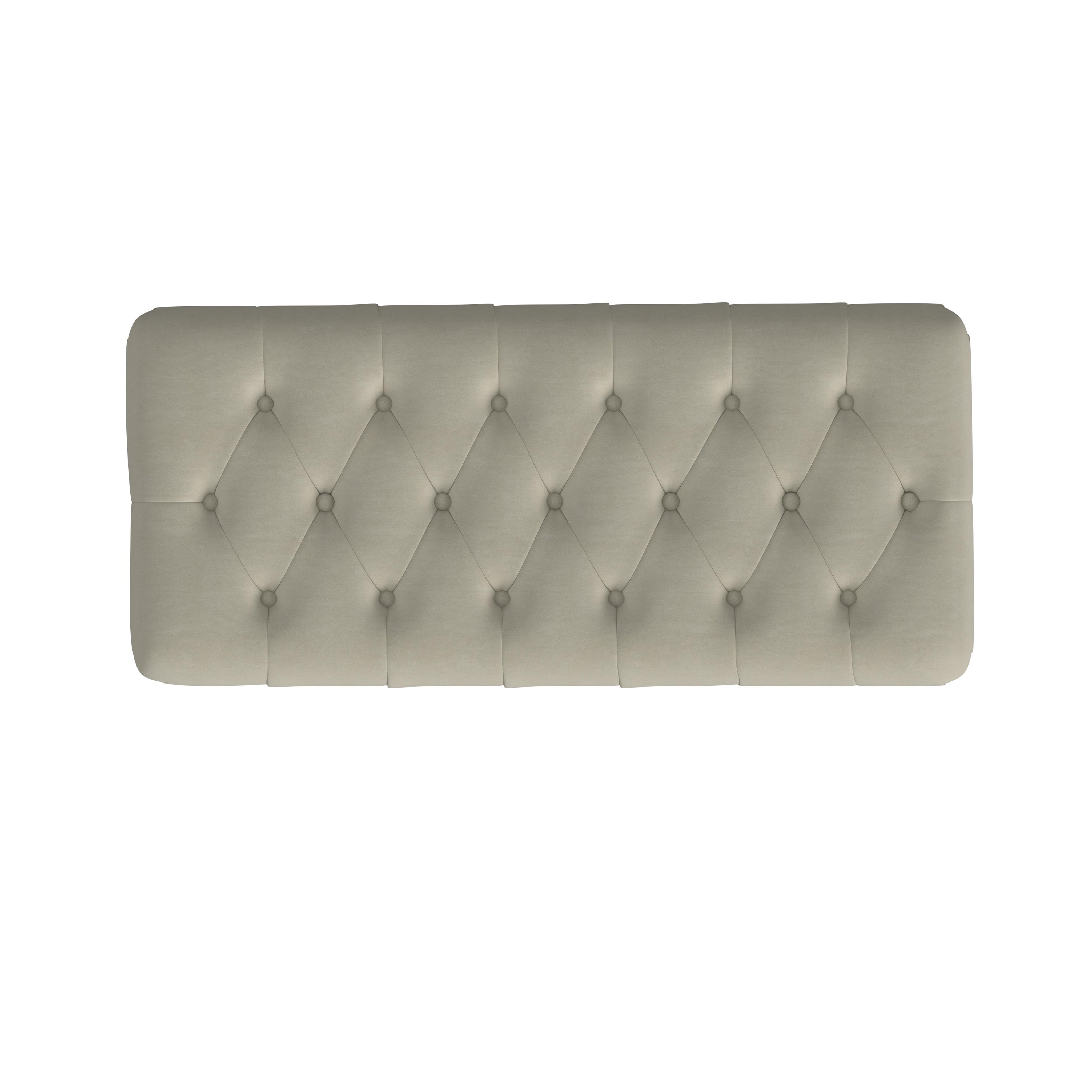HomePop Button Tufted Storage Bench, 40"W x 18"D x 18"H, Fawn Velvet