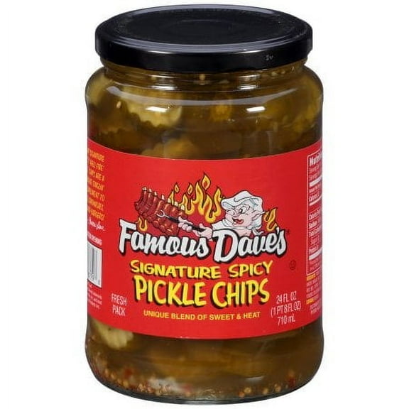 Famous Dave's Sweet 'N Spicy Pickle Chips 24 oz (Pack of 4)