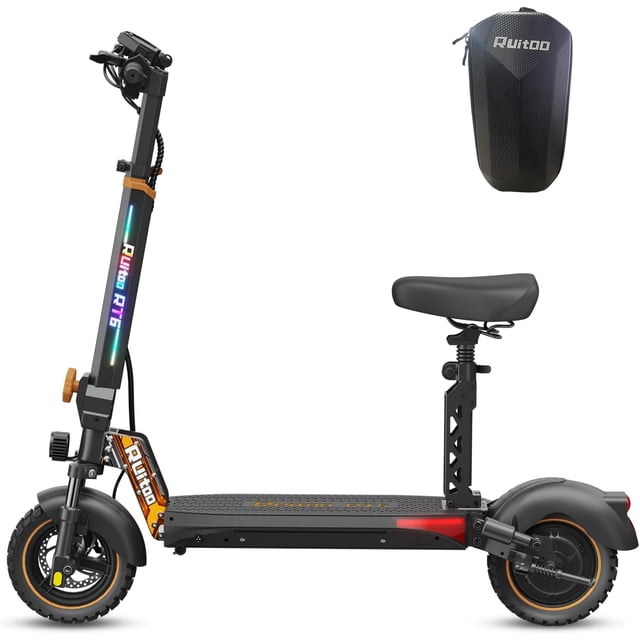 Ruitoo Electric Scooter Adults, 31 MPH Top Speed & 34 Miles Long Range Escooter, 10" Off-Road Pneumatic Tire Scooters for Adults with Cruise Control, Dual Suspensions, Foldable E-Scooter