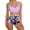 Light Purple, variant on Two Piece Sets for Women Printed Tankini Swimsuit with Detachable Padding High Waist Adjustable Ties Bathing Suit for Summer Beach