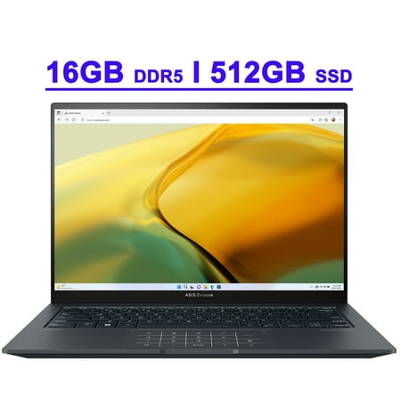 Asus Zenbook 14X OLED Business Laptop 14.5" 2.8K 120Hz Touchscreen (550nits, 100% DCI-P3, Glossy) 13th Gen Intel 14-core i7-13700H 16GB DDR5 512GB SSD Backlit Keyboard Thunderbolt HDMI Win11