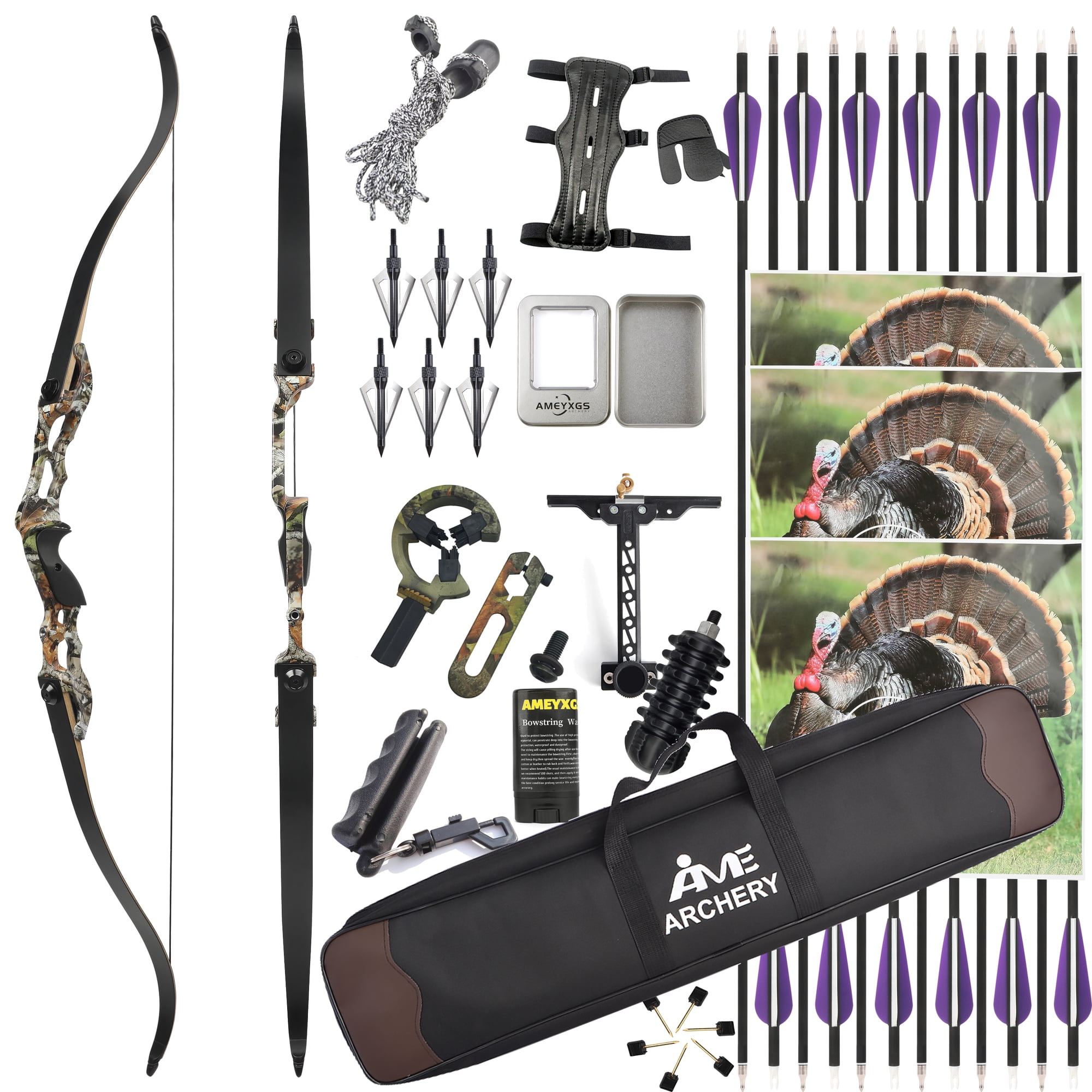 JUNXING F185 60inch Archery 50LBS Recurve Bow Hunting