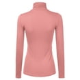 thumbnail image 3 of Doublju Women's Basic Slim Fit Sweater Long Sleeve Turtleneck T-Shirt Top Pullover, 3 of 4