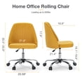 thumbnail image 2 of JOINSUN Mid-Back Vanity Chair, Adjustable Rolling Chair, Armless Modern Design for Home Office, Makeup & Small Spaces - Yellow, 2 of 8