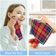 thumbnail image 7 of SKYSONIC 4 PCS Colorful Plaid Washcloths, 12"x 12" Cotton Wash Cloths, Highly Absorbent and Soft Face Towels for Bathroom,Gym,Hotel and Spa, 7 of 7
