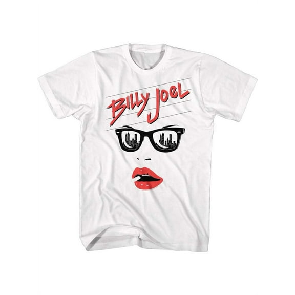 Billy Joel Lips White Adult T-Shirt Tee