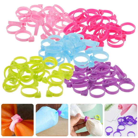 LABSERRON Pastry Bag Clips Silicone Pink for Bakers in Cooking 50Pcs