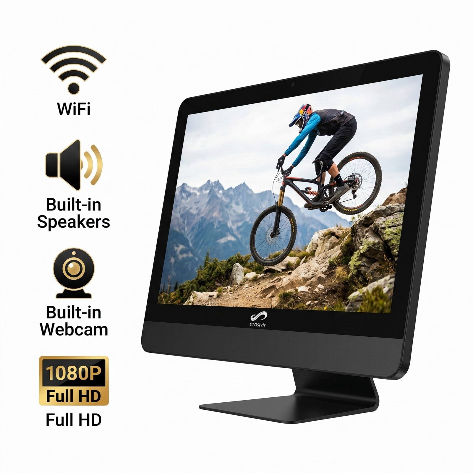 STGSivir All in One Desktop Computer, 22" FHD Display, Intel Core i7, 16G RAM, 512G SSD, WiFi 5, BT 5.0, Webcam, Win 11 Home