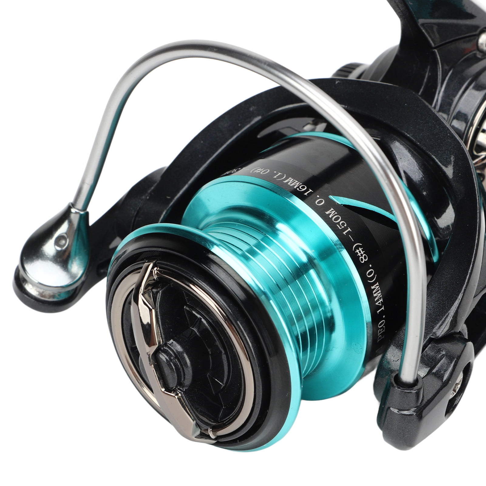 NFTIGB Fishing Reels All Metal Lightweight Compact Shallow Cup Diagonal Mouth Spinning Reels for Saltwater Freshwater DH1500 Single Arm (5.11 in / 13 cm)