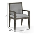 thumbnail image 5 of Benjara Mod 23 Inch Dining Armchair, Rubberwood, Fabric, Set of 2, Ash Gray, 5 of 5