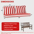 thumbnail image 3 of Outdoor Loveseat Cushions Set 48" x 24" Water Repellent & Fadeness Patio Furniture Cushions with Removable Cover and Ties, Patio Love Seat Sofa Cushions for Porch Garden Chair（Red white）, 3 of 6