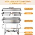 thumbnail image 2 of 2 Pack 8QT Stainless Steel Chafing Dish Buffet Set - Food Warmer Chafer with Water Pan & Fuel Holders, Commercial Grade for Catering & Parties, 2 of 6
