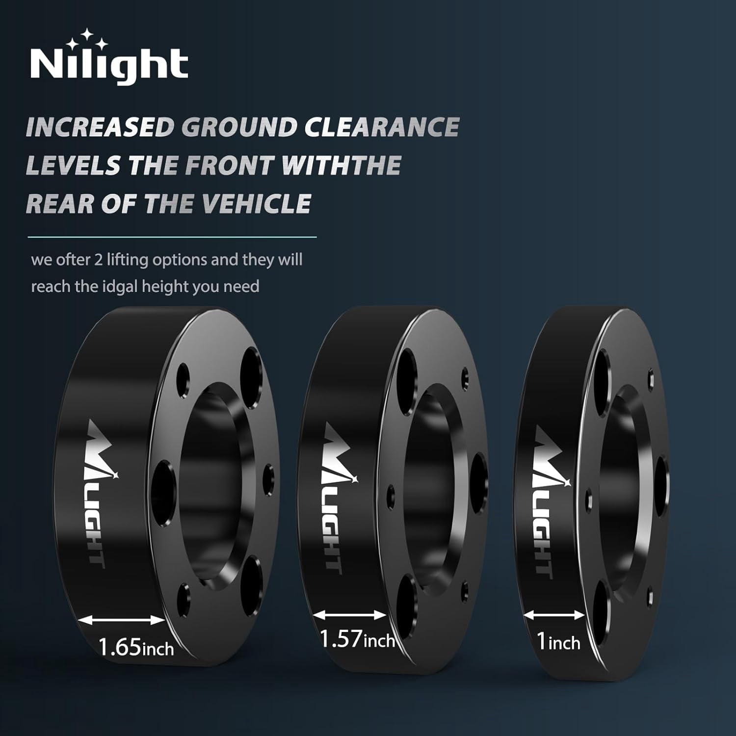 Nilight 2.5" Leveling Kit for 2004-2023 F150 2WD 4WD 2012 2013 2014 2015 2016 2017 2018 2019 2020 2021 2022 2023/2003-2018 Expedition/2005-2008 Lincoln Mark Front Raise Suspension Strut Spacers