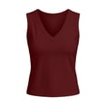 thumbnail image 7 of TGPMGRZ Workout Tank Tops Woman V Neck Wide Strap Athletic Top Solid Color Summer Clothing Size M, 7 of 7