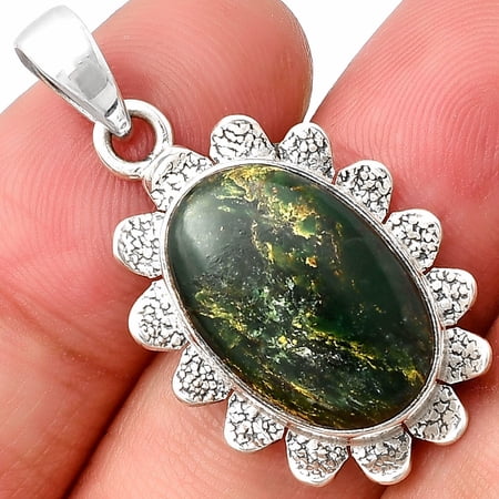 Natural Green Fuchsite 925 Sterling Silver Pendant Jewelry P-1205 SDP140373