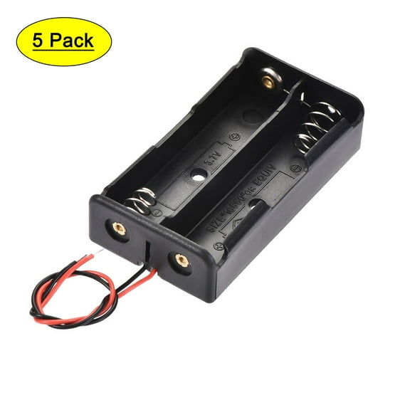 Battery Case Storage Box 2 Slots x 3.7V 2-Wire for 2 x 18650 Battery 5Pcs