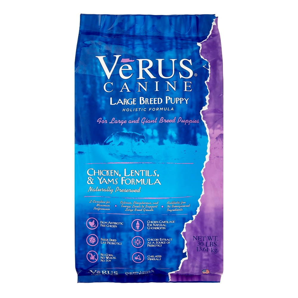 Verus Chicken, Lentils & Yams Recipe Large Breed Puppy Dry Dog Food, 30