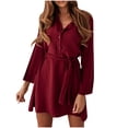 thumbnail image 2 of Gspmoly Robes Grande Taille pour Femmes aux Formes, Robe Polyvalente Décontractée à Manches Longues et Col Rond pour Femmes, Robe de Cocktail jusqu'à 70 % de Rabais, 2 of 6