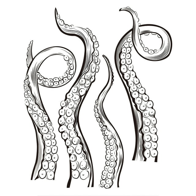 Calcomanías de pared, calcomanía de vinilo para pared, pegatina de decoración de inodoro de pulpo Kraken, pegatina de arte de pared, tentáculos, Kraken de baño