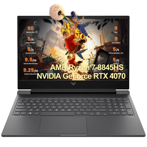 HP - Victus 16.1 Pouces IPS 144Hz Ordinateur Portable de Jeu - AMD Ryzen 7-8845HS 8 Cœurs - 32 Go DDR5 Mémoire - 1 To SSD - NVIDIA GeForce RTX 4070 - Noir - HyperX avec Haut-Parleurs Doubles