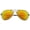 Black/Yellow, variant on Aviator Metal Frame Flat Blue Lens Mirrored Sunglasses - Silver Rim