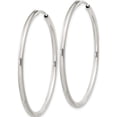 thumbnail image 2 of Sterling Silver 2mm Hoop Earrings (41 X 41) Made In India qe4372, 2 of 5