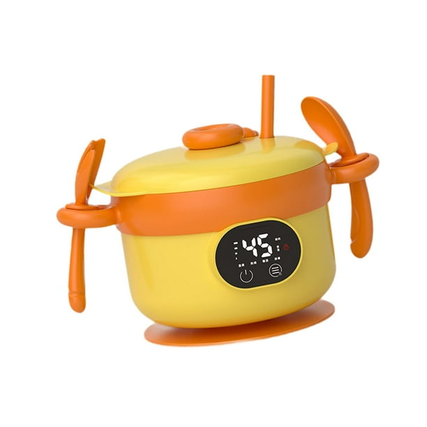 Calentador De Comida Inteligente Para Bebés, Antideslizante, Con Temperatura Constante, Color Amarillo