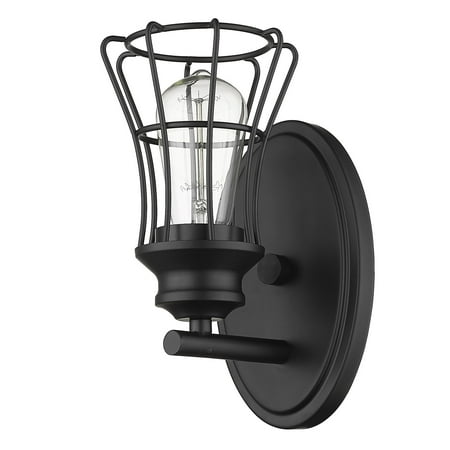 

Homeroots One Light Matte Black Cage Wall Sconce / EA