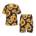 thumbnail image 1 of Fotbe Navy Blue Plaid Sunflower Pijama Estampada de 2 Piezas para Niños – Ropa de Dormir de Manga Corta Cómoda para Niños y Niñas, Camiseta y Shorts de Algodón-XX-Large, 1 of 6