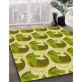 thumbnail image 3 of Ahgly Company Machine Washable Indoor Rectangle Transitional Dark Yellow Green Area Rugs, 2' x 5', 3 of 7