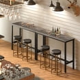 thumbnail image 2 of Yoneston 47.2" Bar Table Pub Table Counter Height Dining Table Bistro Cafe Table for Kitchen Living Room, Retro Oak, 2 of 9