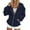 Navy, variant on Bibifish Womens Hoodies Contrast Trim Full Zip Up Drawstring Hoodies Side Pocket Oversized Fit Casual Picnics Mall Trips Sleek Trendy Hoodies