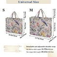 thumbnail image 2 of FORMRS Womens Corduroy Tote Bag Crossbody Shoulder Handbag with Pocket, Purple Floral Pattern, 2 of 7