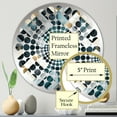 thumbnail image 3 of Designart "Matrix Grid in Grey and Teal Tones" Geometric Radial Dot Round Wall Mirror - Oval Printed Decorative Mirror - Multiple Color Options, 3 of 5