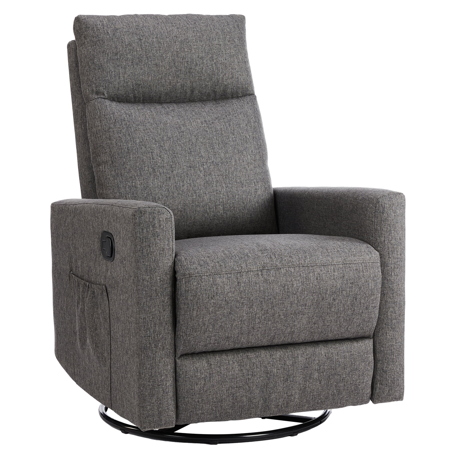 JIOABL Rocking Glider Chair Nursery Seat with Soft Padding & 360° Swivel for Home Soothing Moments, Grey
