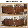 thumbnail image 7 of Waleaf 55" Sideboard Buffet Cabinet with Tambour Sliding Doors, Mid-Century Modern Fluted Console Table for Coffee Bar & Dining Room, 7 of 7