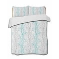 thumbnail image 2 of Teal Grey Branch Queen Size Down Alternative Comforter, Lightweight Comforter Quilt Bedding Set with Pillow Shams Spring Summer Pastoral Botanical All Seasons Bed Comforter Duvet Insert 90"x96", 2 of 7
