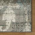 thumbnail image 3 of HomeRoots 486983 10 ft. Teal Gray & Tan Floral Power Loom Distressed Stain Resistant Runner Area Rug, 3 of 5