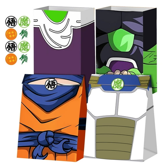 Children 24Pcs Paper Party Favor Bag Anime for Birthday Party Decoration Supplies Party Favor Bag Candy Bags