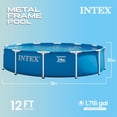 thumbnail image 3 of Intex: Metal Frame Pool & Filter Pump - 12' x 30" - Above Ground Swimming Set, 530 GPH, Puncture-Rust Resistant, Easy T-Joint Setup, 1718 Gal, 28211EP, 3 of 16
