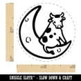 thumbnail image 2 of Cow Sitting on Moon Milky Way Spots Self-Inking Rubber Stamp for Stamping Ink Stamper Crafting Planners - 1/2 Inch Mini - Green Ink, 2 of 7