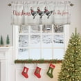thumbnail image 4 of Christmas Chicken Valances for Windows, 42 x 18in, In The Farm Wooden Stripes Farmhouses Rod Pocket Kitchen Valance Curtain Light Filtering Window Treatments for Living Room Bedroom, 1 Panel, 4 of 7