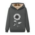 thumbnail image 2 of Guieoi Fall Coats Plus Size Women's Casual Graphic Sweatshirt Winter Warm Tops Long Sleeve Pullover Hoodie with Pocket Gray Black*Friday/Cyber*Monday, 2 of 3
