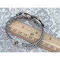 thumbnail image 3 of Alilang Silvery Tone Clear Crystal Colored Rhinestones Vintage Butterfly Wings Bangle Cuff Bracelet, 3 of 5