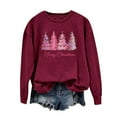 thumbnail image 4 of IROINNID Christmas Sweatshirts for Women Crewneck Long Sleeve Christmas Printed Pullover Loose Fitting Shirt,Burgundy, 4 of 4