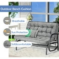 thumbnail image 2 of Porch Swing Cushions 55in, Swing Cushions 3 Seater Replacement with Backrest, Thicken 4" Waterproof Bench Pad Cushions, Outdoor Loveseat Cushions Non-Slip Chairs Pad (Gray), 2 of 6