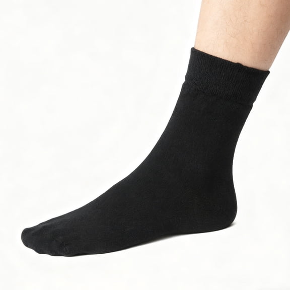 WASHWEPE 1Pair Electric Heating Socks Black Cotton Thermal Socks for Winter Indoor Outdoor