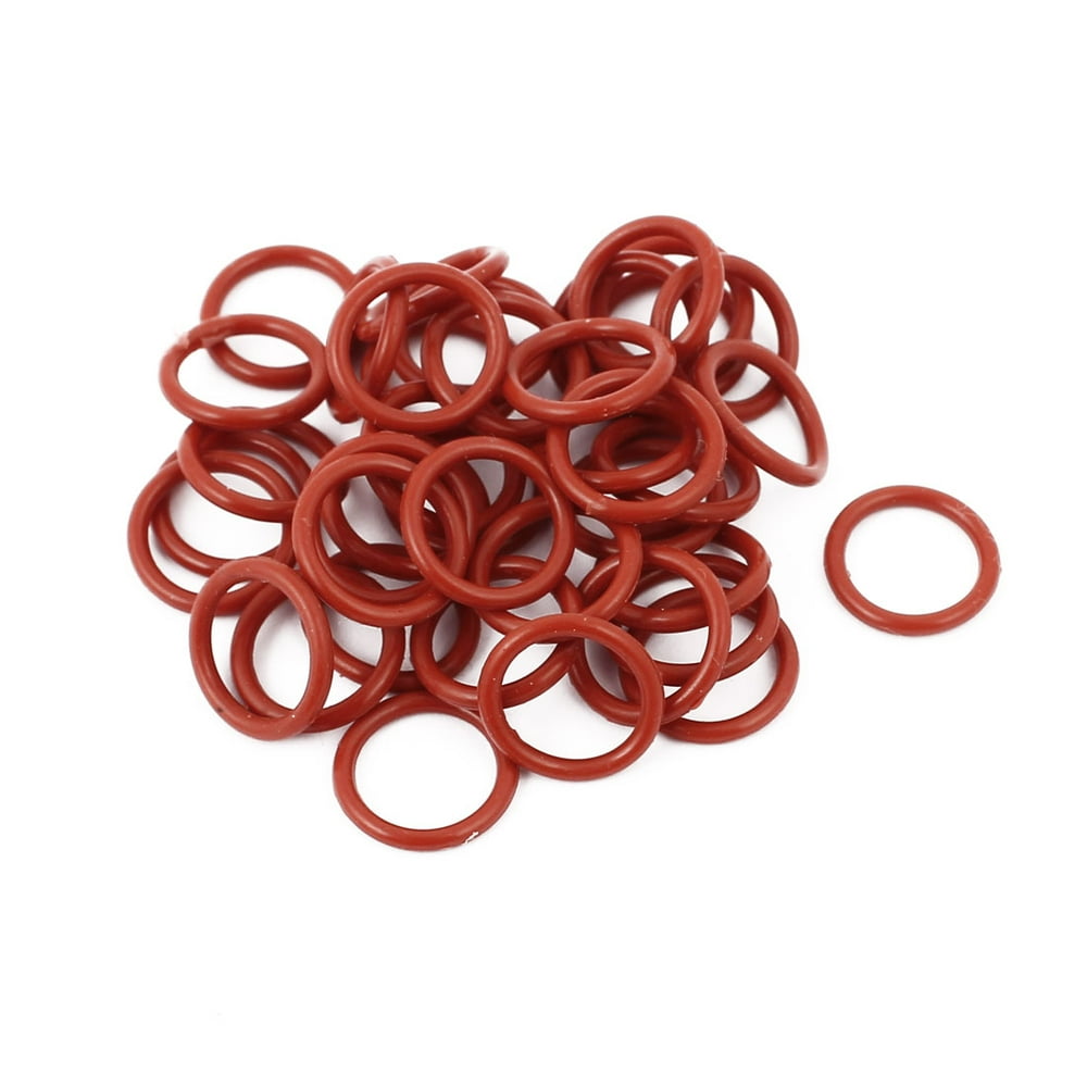 40Pcs Red 12mm x 1.5mm Silicone Rubber Gasket O Ring Sealing Ring Heat