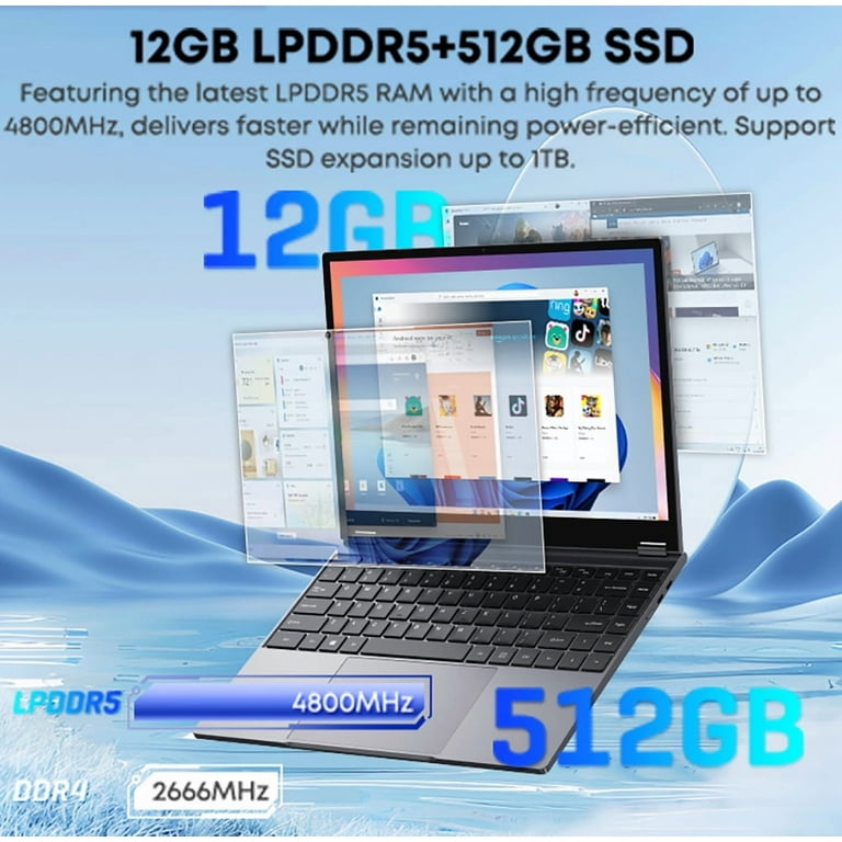 未使用CHUWI FreeBookN100 LPDDR5 12GB+512GB Amazon.com: CHUWI FreeBook 2-in-1 Laptop 13.4'', 16GB LPDDR5